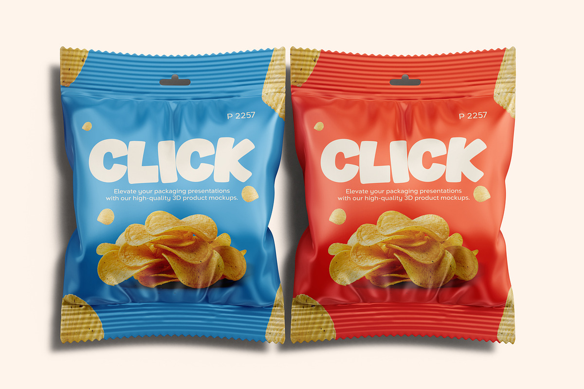 Foil Snack Bag Packaging Mockup, a Packaging Mockup by Ram Studio LLC (Photo 5 of 10)