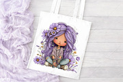 Whimsical Boho Quirky Girl Clipart, a Seasonal Illustration by Canvas Craft (Thumbnail 8 of 10)