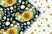 Sunflowers clipart, patterns, frames, a Decorative Illustration by Valin Malin (Thumbnail 11 of 16)