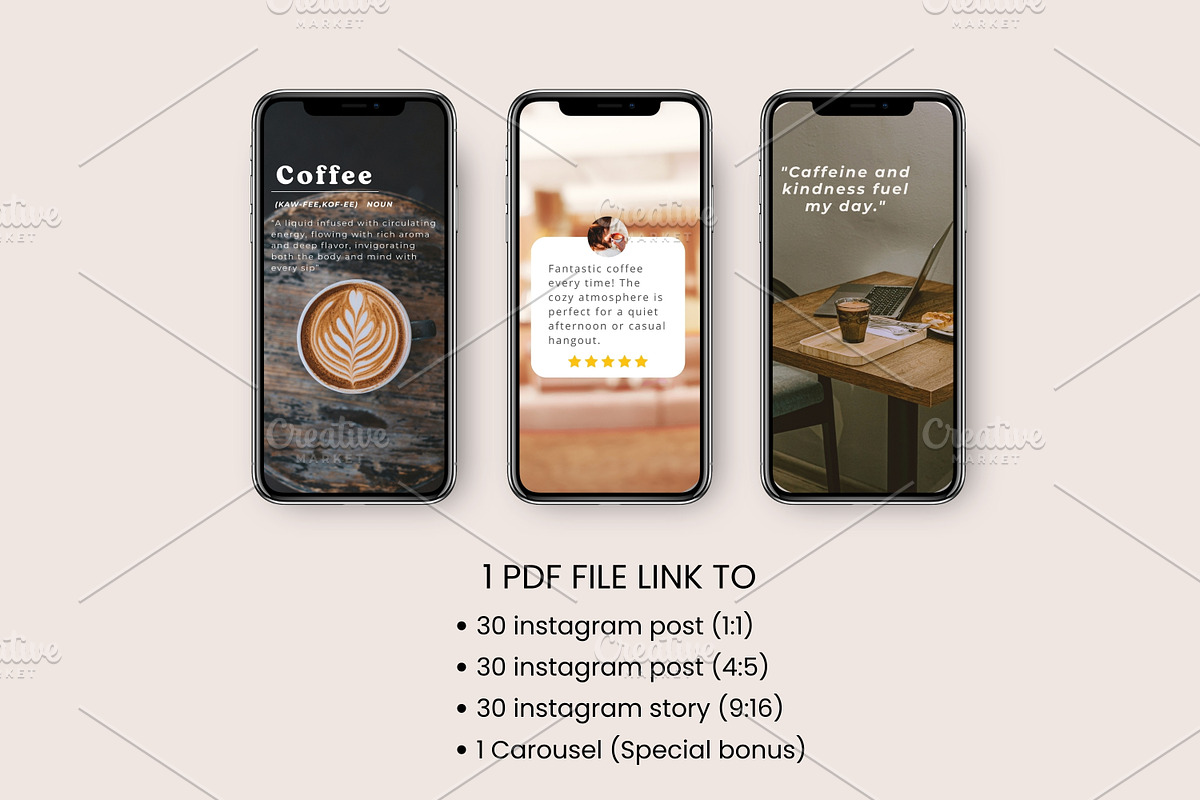 Coffee Instagram Template, a Social Media Template by ZoloDesignHub (Photo 6 of 7)