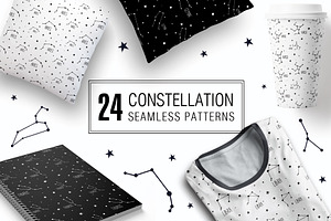 24 CONSTELLATION Seamless Patterns