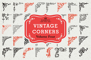 Vector Vintage Corners, Set #4