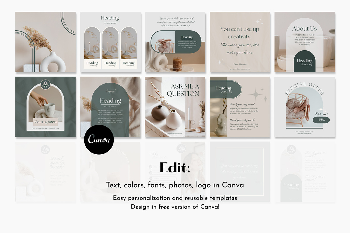 Instagram Posts & Stories Templates, a Social Media Template by Studio DigiCraft (Photo 6 of 7)