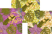 Tropical Hummingbird Orchid Botanica, a Pattern Graphic by NayaChu (Thumbnail 3 of 9)