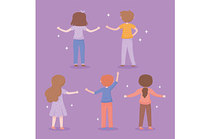 set of youth back view, a Person Illustration by studiogstock