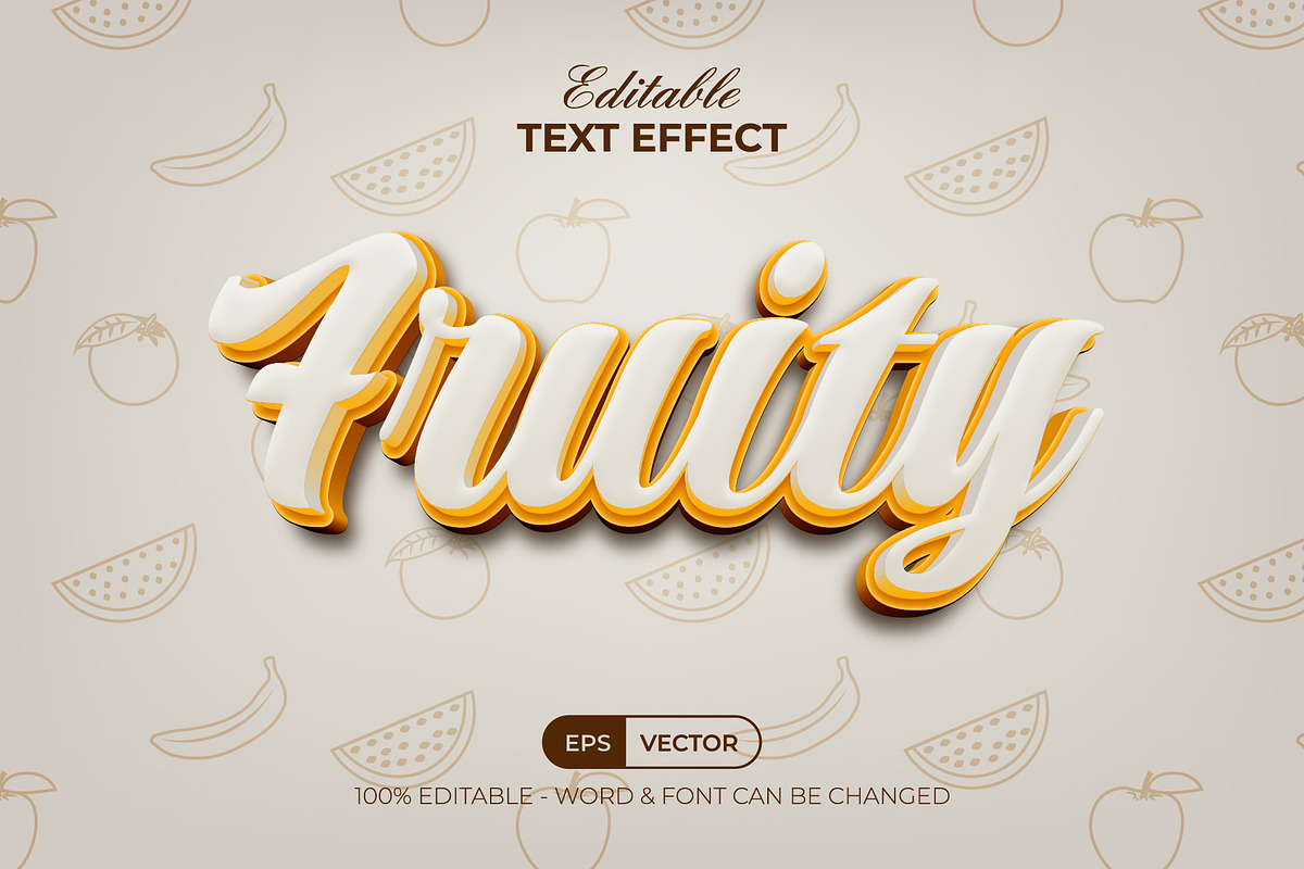 Fruity Text Effect 3D Style, a Layer Style Add-On by Mockmenot (Photo 1 of 2)
