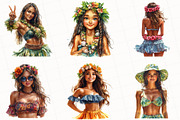 Summer Hula Girl Clipart, an Illustration by OK Design (Thumbnail 5 of 5)