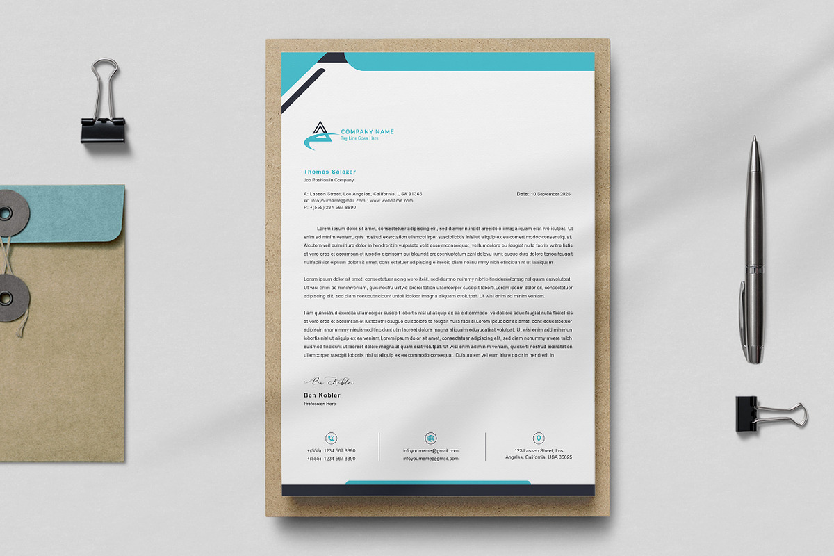 Letterhead Template, a Stationery Template by ResumeDevisers (Photo 4 of 5)