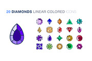 Diamond and gems icon set, an Icon by Icongeek26 (Thumbnail 2 of 6)