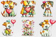 Quirky Valentine Day Dog Clipart, a Seasonal Illustration by Rose Art (Thumbnail 3 of 7)