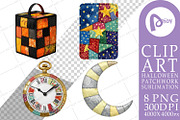 Halloween Patchwork Sublimation, a Seasonal Illustration by Artnoy (Thumbnail 13 of 18)