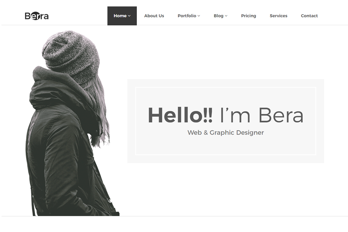 Minimal Portfolio Template – Berra, a Bootstrap Template by HasThemes (Photo 1 of 2)