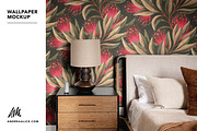 Wallpaper Mockup - Modern Bedside, a Household Mockup by Andrea Muller (Thumbnail 1 of 6)