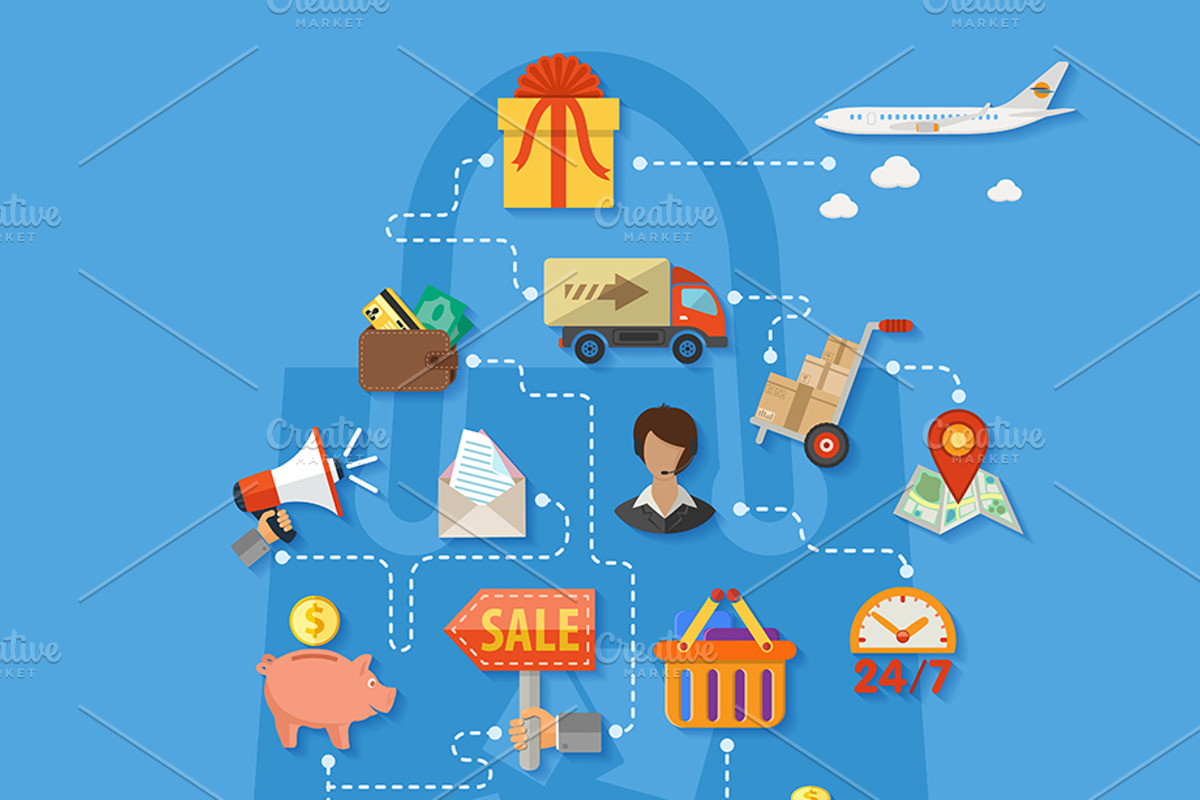 Online Shopping Icons and Process, a Finance Illustration by TAlex (Photo 5 of 7)