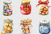 Christmas Cookie Jars Clipart, an Illustration by Black Bird Studio (Thumbnail 6 of 6)