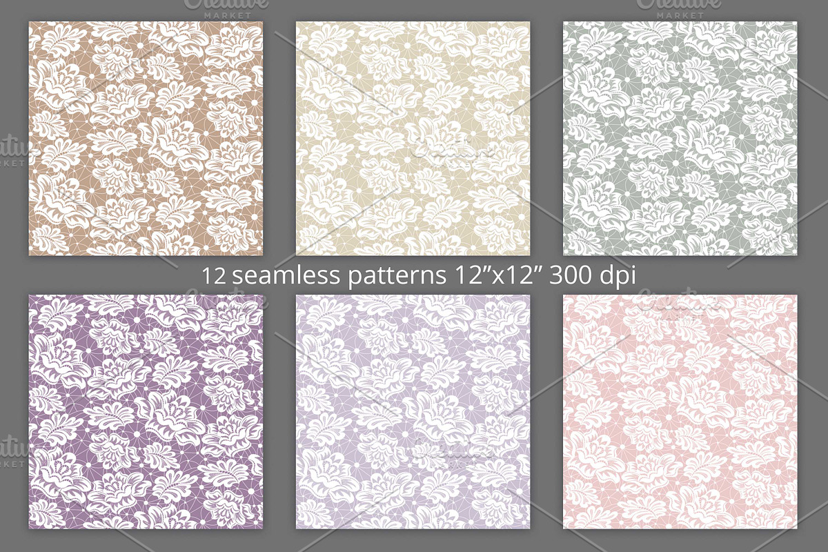 Seamless Lace Floral Patterns, a Pattern Graphic by Sveta Aho (Photo 4 of 4)