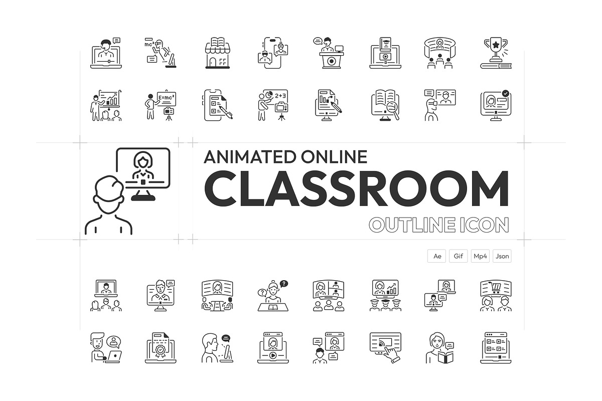 Animated Online Classroom Icons