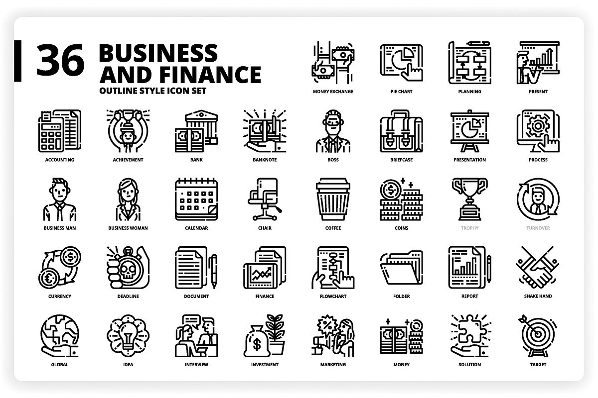 3,600 Icons x3 Styles, an Outline Icon by monkik (Photo 52 of 299)