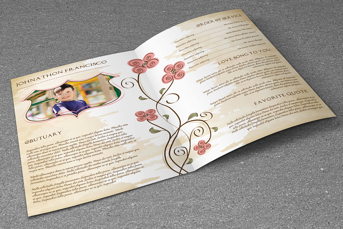 Child Funeral Program Template-V402, a Brochure Template by Template Shop