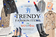 Trendy Fashion Items in Watercolor, an Illustration by Sweet Oh Sour (Thumbnail 1 of 5)