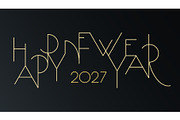 2027 Happy New Year golden connected, a Seasonal Illustration by sceptical cactus (Thumbnail 1 of 3)