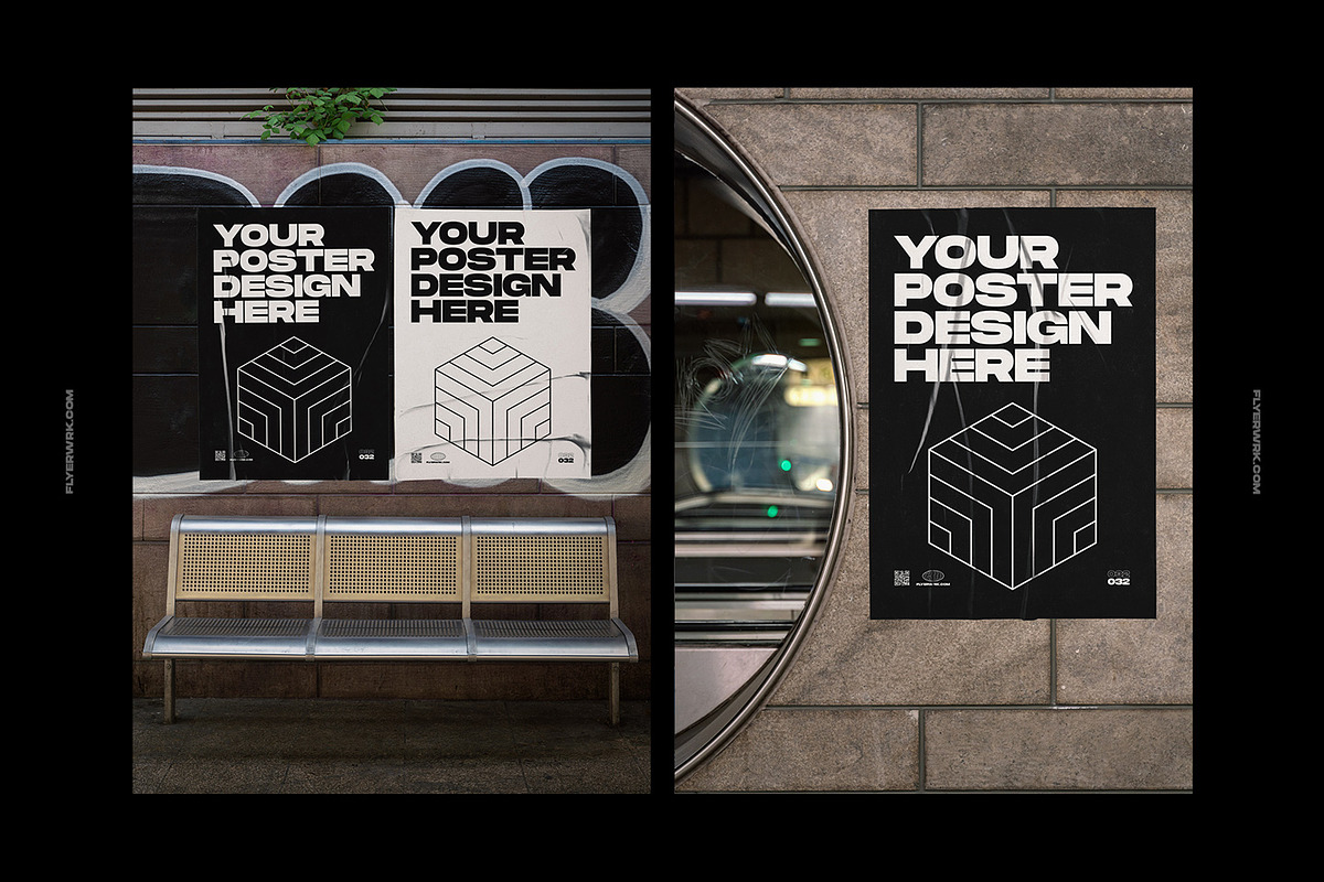 Urban Poster Wall Mockups, a Print Template by FLYERWRK (Photo 9 of 11)