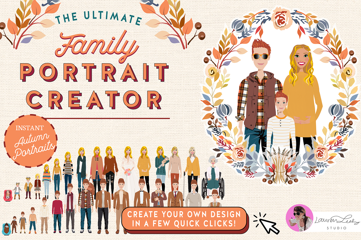 Portrait Creator Fall Outfits Family, a Person Illustration by Lauren Lesley Studio (Photo 1 of 18)