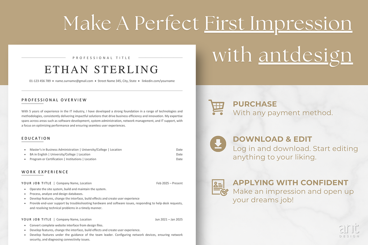 ATS Resume Template - Ethan, a Resume Template by AntDesignStudio (Photo 9 of 9)