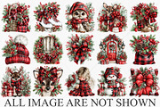 Plaid Christmas Clipart Bundle, a Seasonal Illustration by Canvas Craft (Thumbnail 3 of 10)
