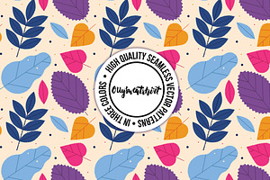 Leaves Seamless Pattern in 3 Colors