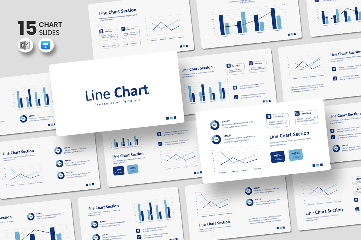 Line Chart - Keynote Template, a Presentation Template by QR Design Studio (Photo 1 of 3)