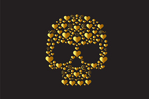 Skull Punisher Gold Vector