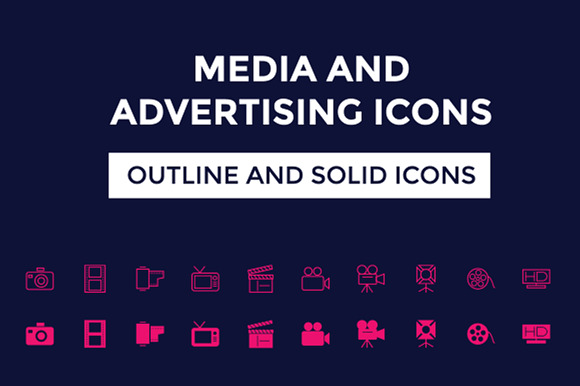 100 Media And Advertising Icons