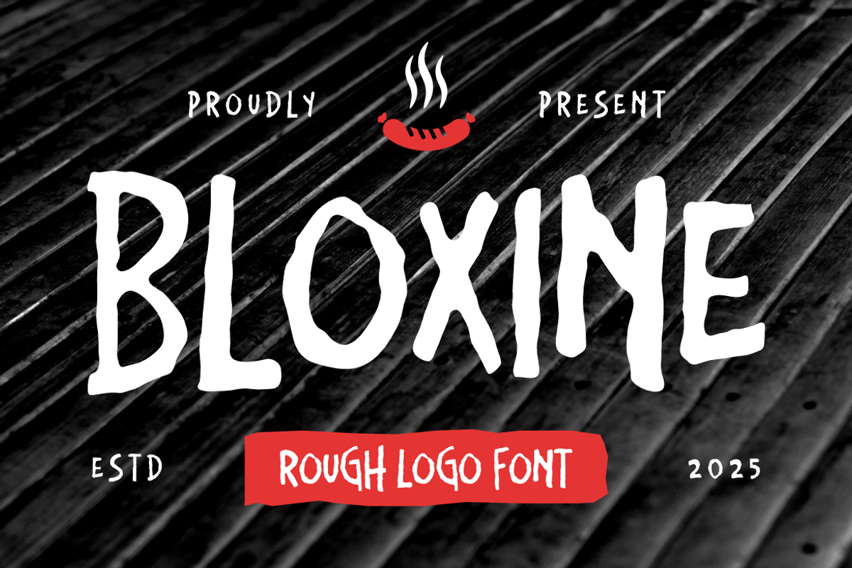 Bloxine Rough Logo Font, a Font by PutraCetol Studio (Photo 1 of 5)