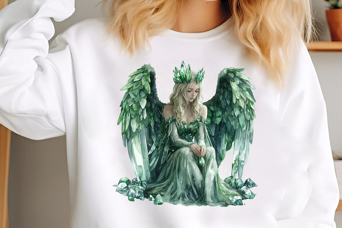 Green Stone Angel Figures PNG, an Illustration by SinaCreation (Photo 3 of 7)