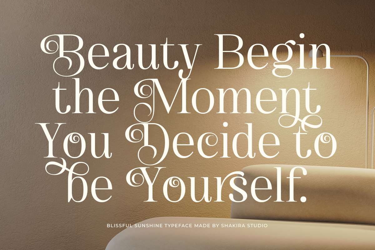 Blissful Sunshine - Romantic Swash, a Serif Font by Shakira Studio (Photo 8 of 10)