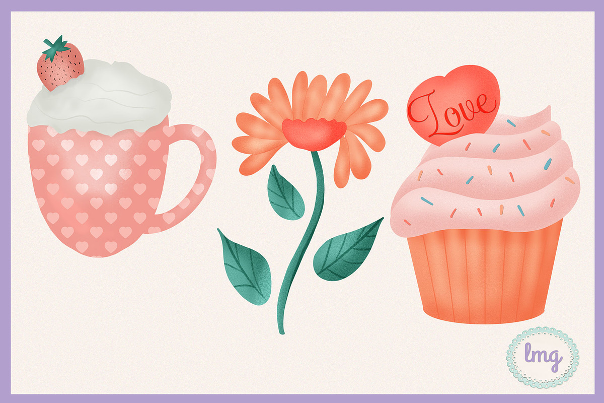 Valentine Love Digital Clip Art, an Illustration by Lavender Mint Graphics (Photo 5 of 5)