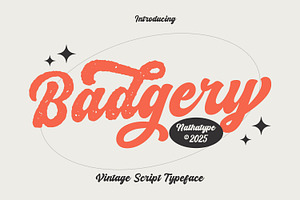 Badgery, a Handwritten Font by Nathatype