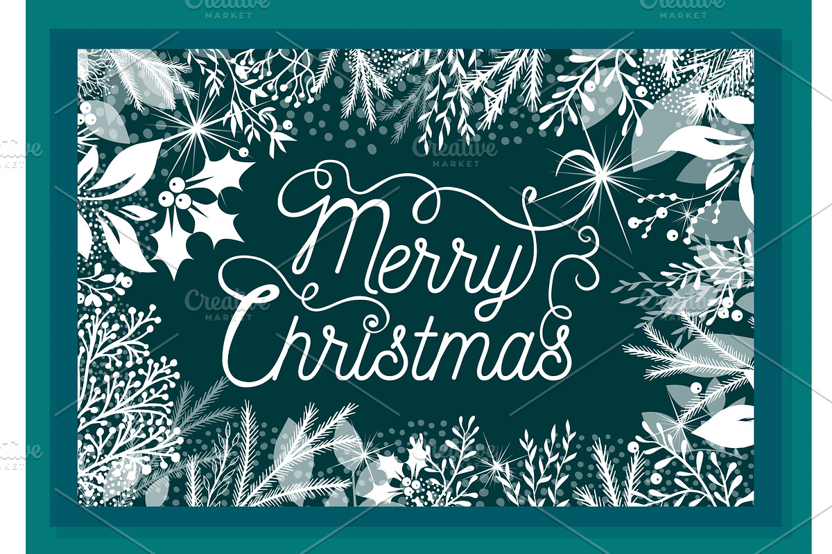Merry Christmas card. hand drawing, an Illustration by Nenahliadava Design