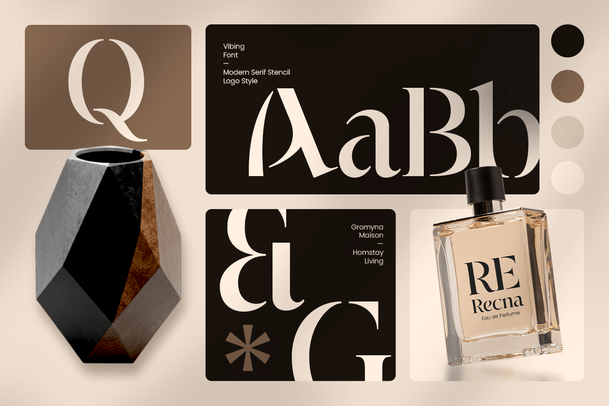 Vibing - Modern Serif Stencil Font, a Serif Font by Sensatype (Photo 2 of 12)
