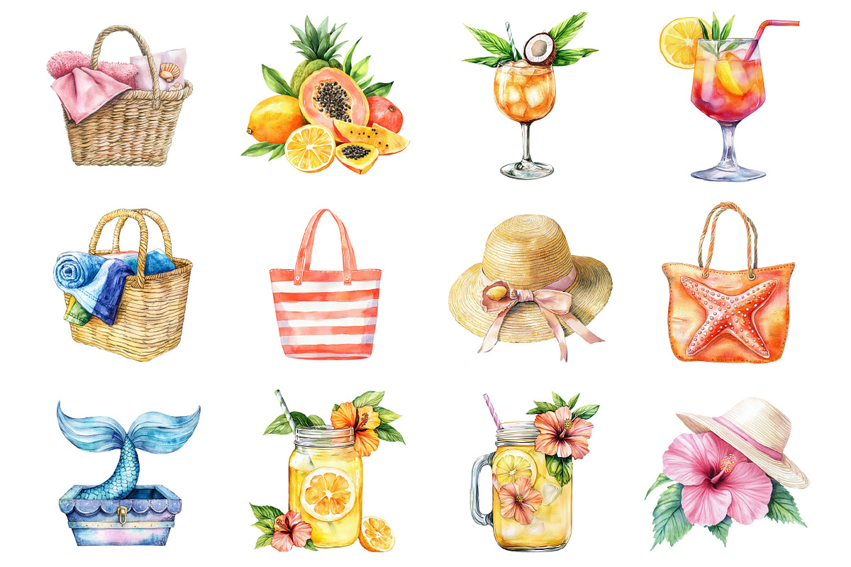 Beach Summer Paradise Clipart, an Illustration by Design Market (Photo 3 of 4)