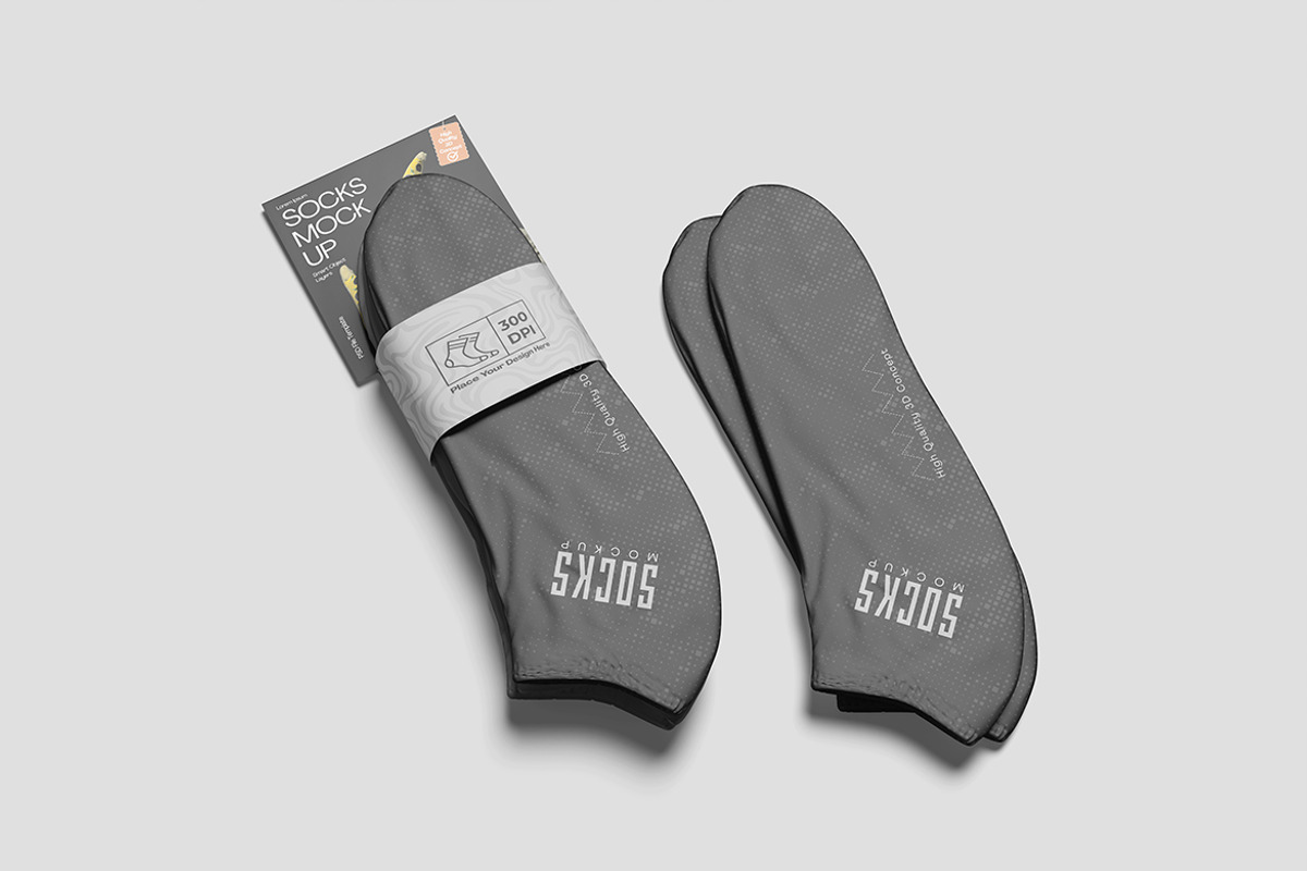 Socks Mockup For Branding, an Advertising Mockup by bimockup (Photo 3 of 6)