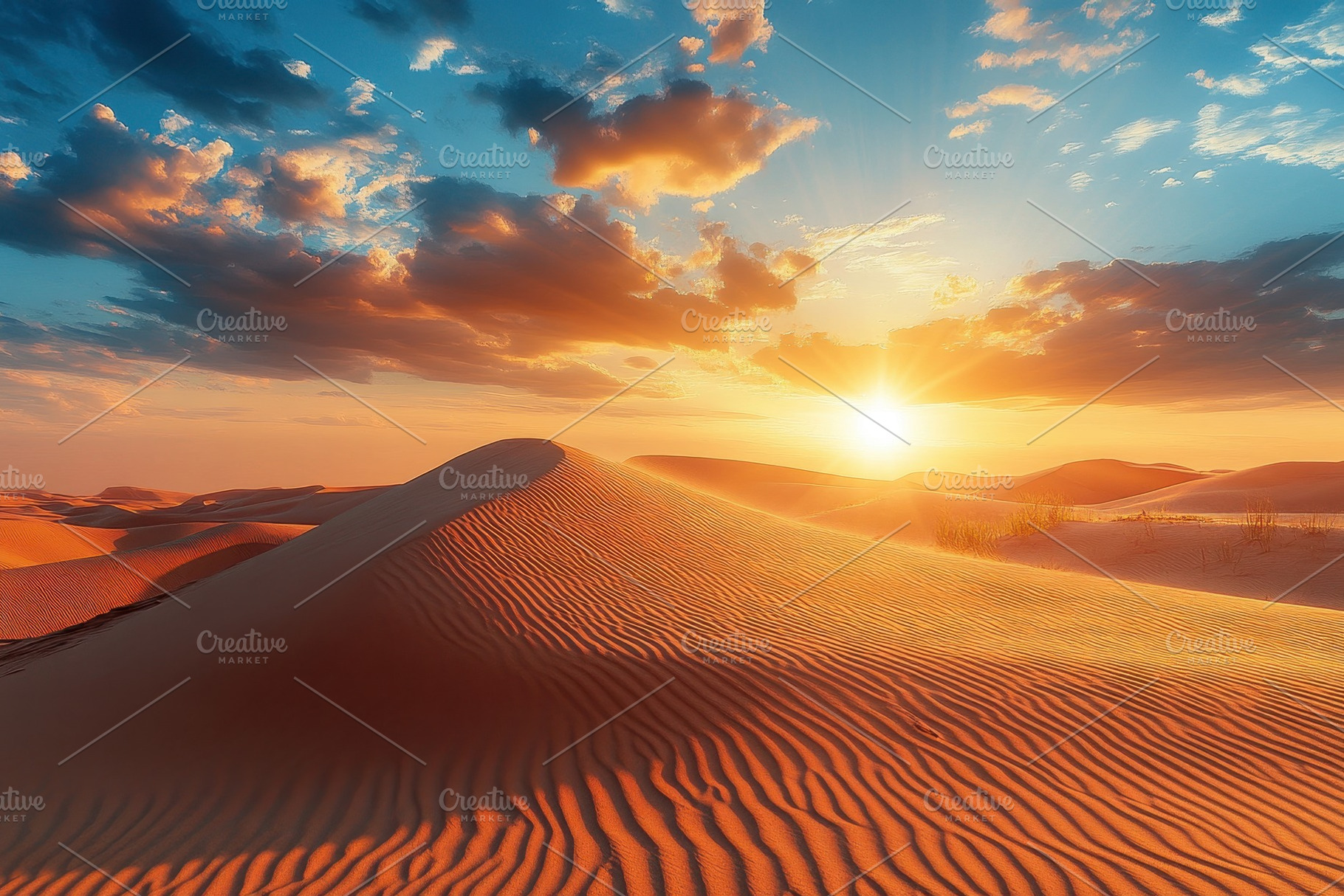 Breathtaking sunset over rolling san, a Photo by Iftikhar Alam