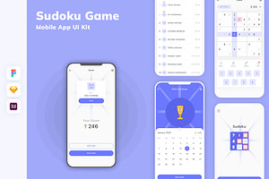 Sudoku Game Mobile App UI Kit