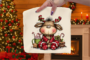 Christmas Cute Reindeer Clipart, an Illustration by Dream Creation (Thumbnail 7 of 8)