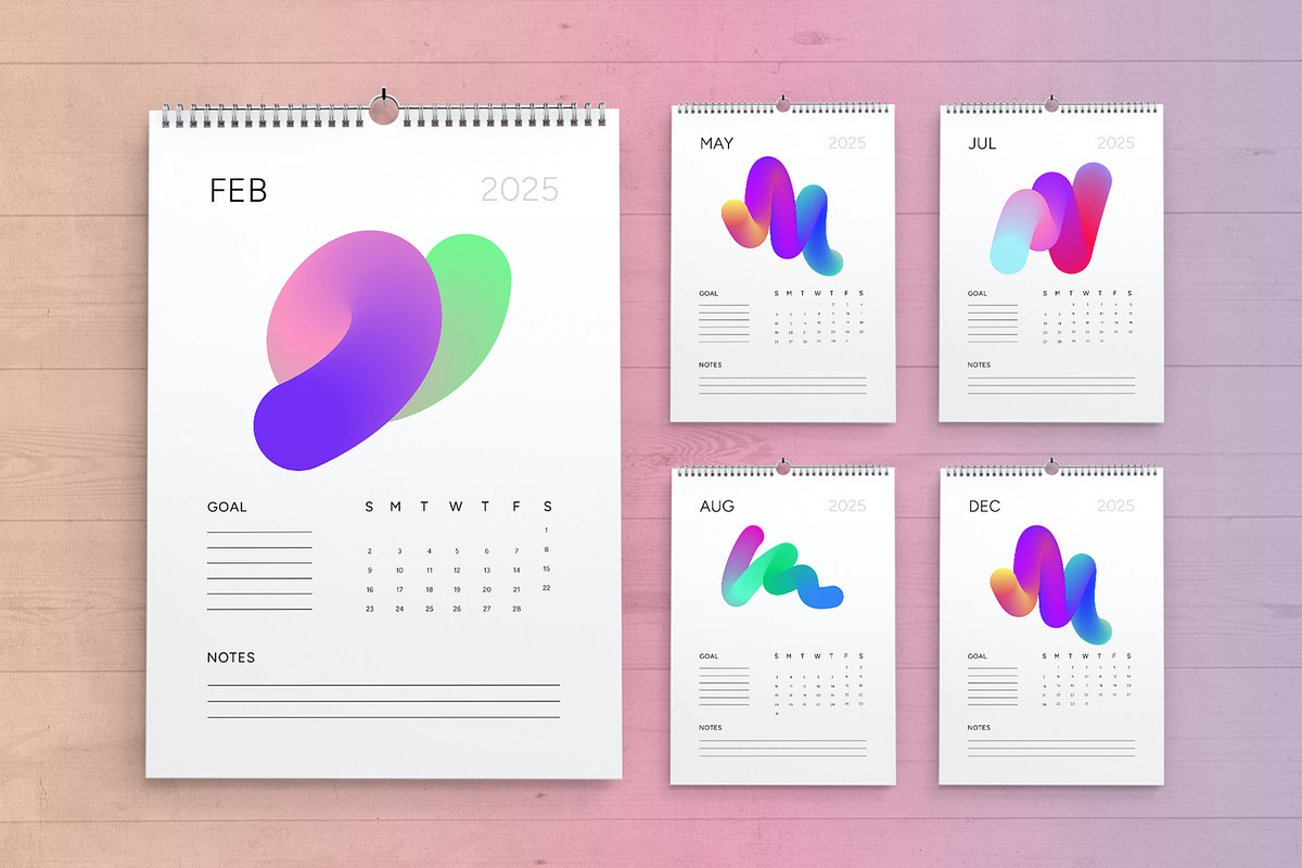Minimal 2025 Calendar Layout, a Stationery Template by MightyDesign (Photo 1 of 7)