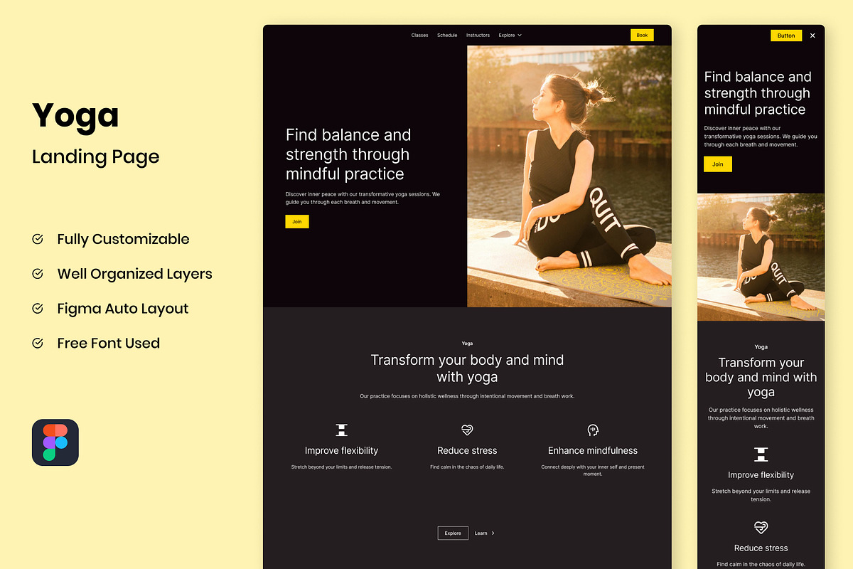 Yoga - Landing Page Template