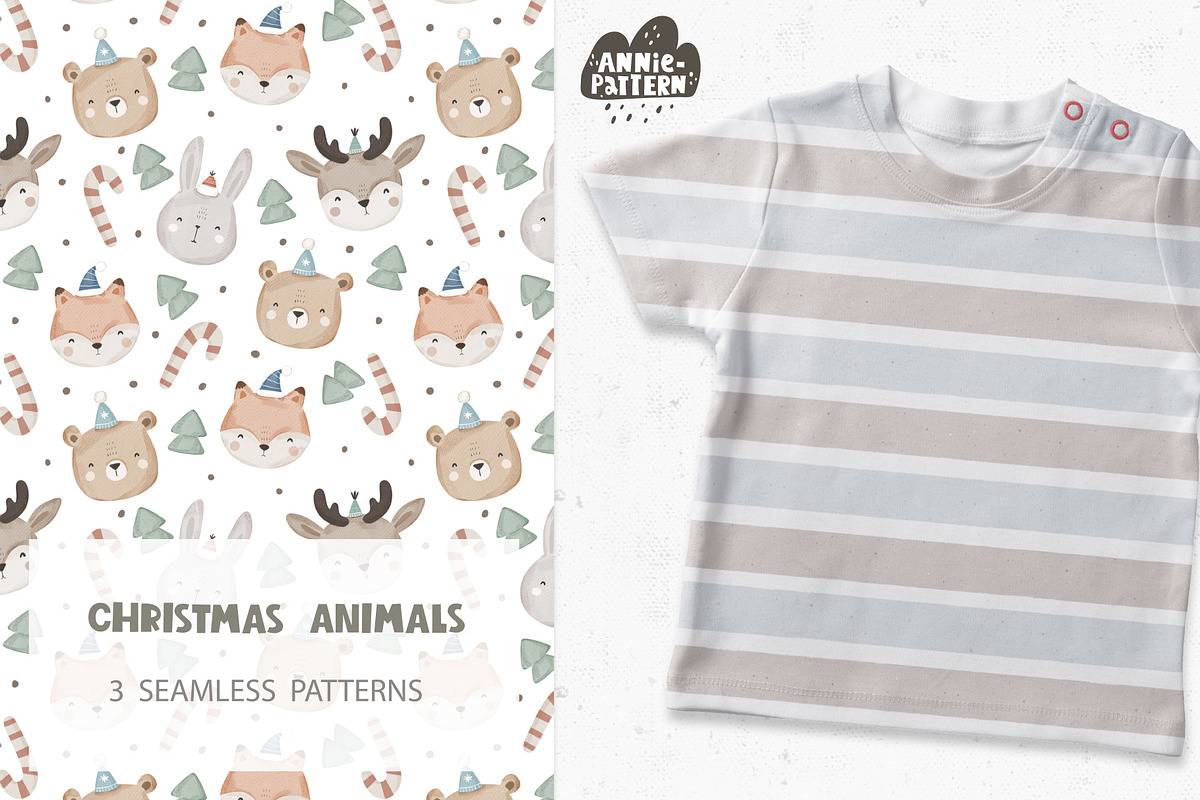 Christmas Animals, a Pattern Graphic by AnnieArt (Photo 1 of 5)