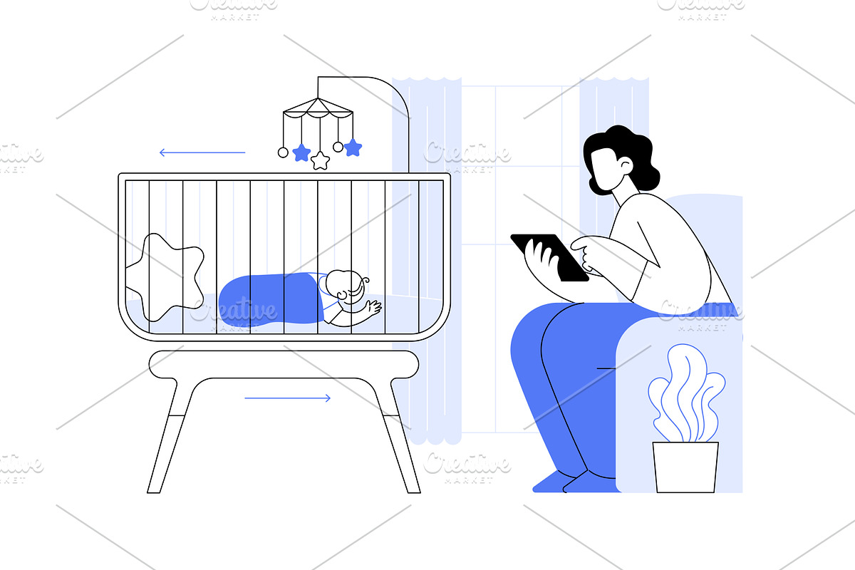 Smart bassinet isolated cartoon, a Person Illustration by Visual Generation