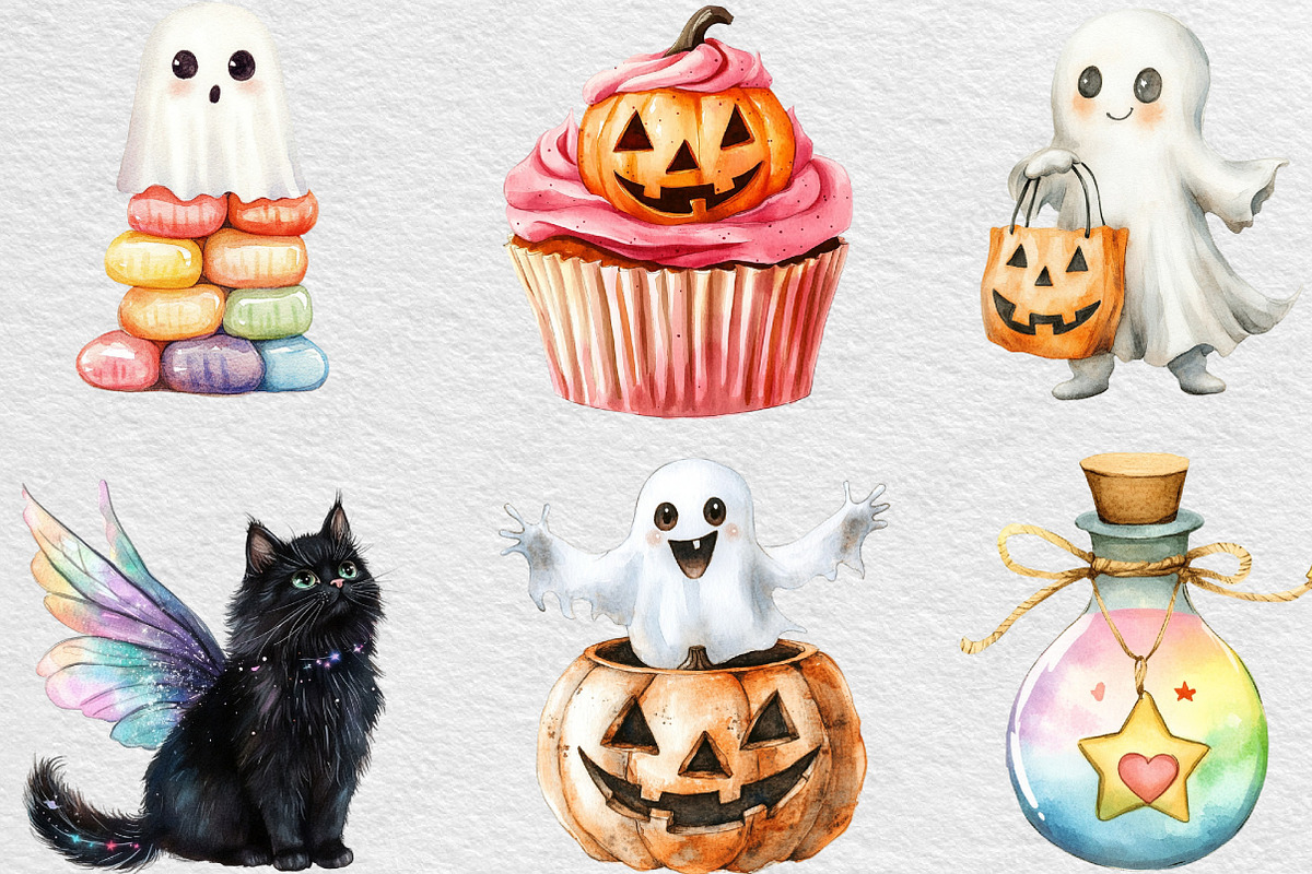 Cute Halloween Clipart, an Illustration by Black Bird Studio (Photo 4 of 6)